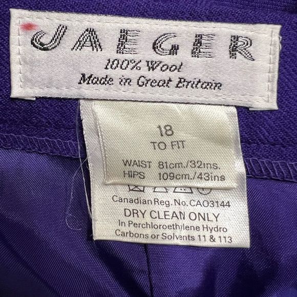 Vintage Royal Purple Wool Fit & Flare Midi Skirt Fully Lined Sz 18 NWT - Picture 4 of 10